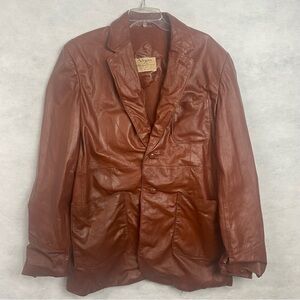 Vintage Brown Leather Blazer